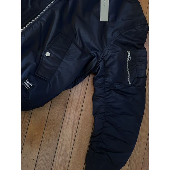 NWT Hudson M $228 Full Zip Mid-weight Navy Jacket Pockets - Picture 5 of 8